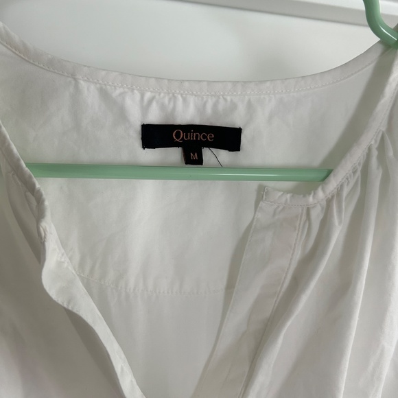 Quince Women's 100% Organic Cotton Poplin Tiered Maxi Dress Classic White M - Picture 4 of 5